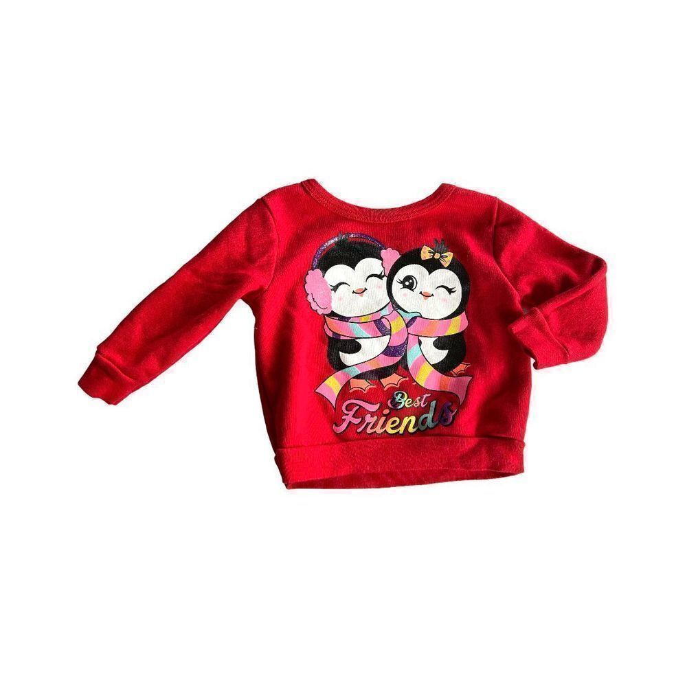 Baby Girls Garanimals Sparkly Penguins Best Friends Sweatshirt - Sz 12 mo
